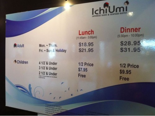 Ichi Umi open hours