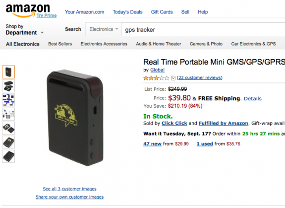 Amazon Real Time Portable Mini GMS/GPS/GPRS Tracker