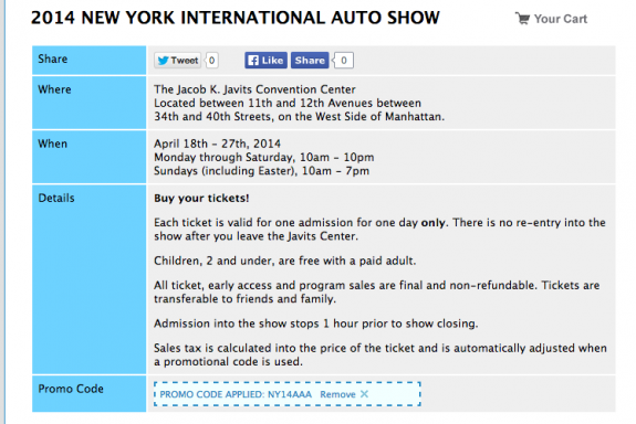 Nyc auto show promo code We have 26 agrariantraps.ml Coupon Codes as of December Grab a free coupons and save money. The Latest Deal is 30% Off @ NY Auto Show Promo Code.