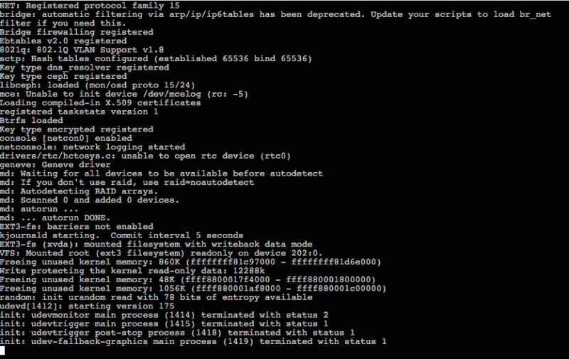 Linode slice stuck at boot